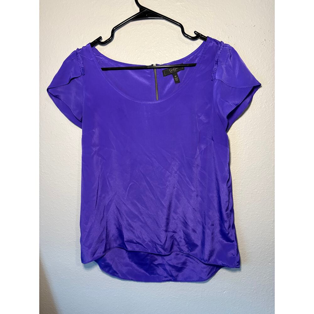 Jessica Simpson purple metalic blouse